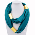 Горячие продажа мода персонализированные бесконечность печать одноцветный шарф с ювелирных изделий